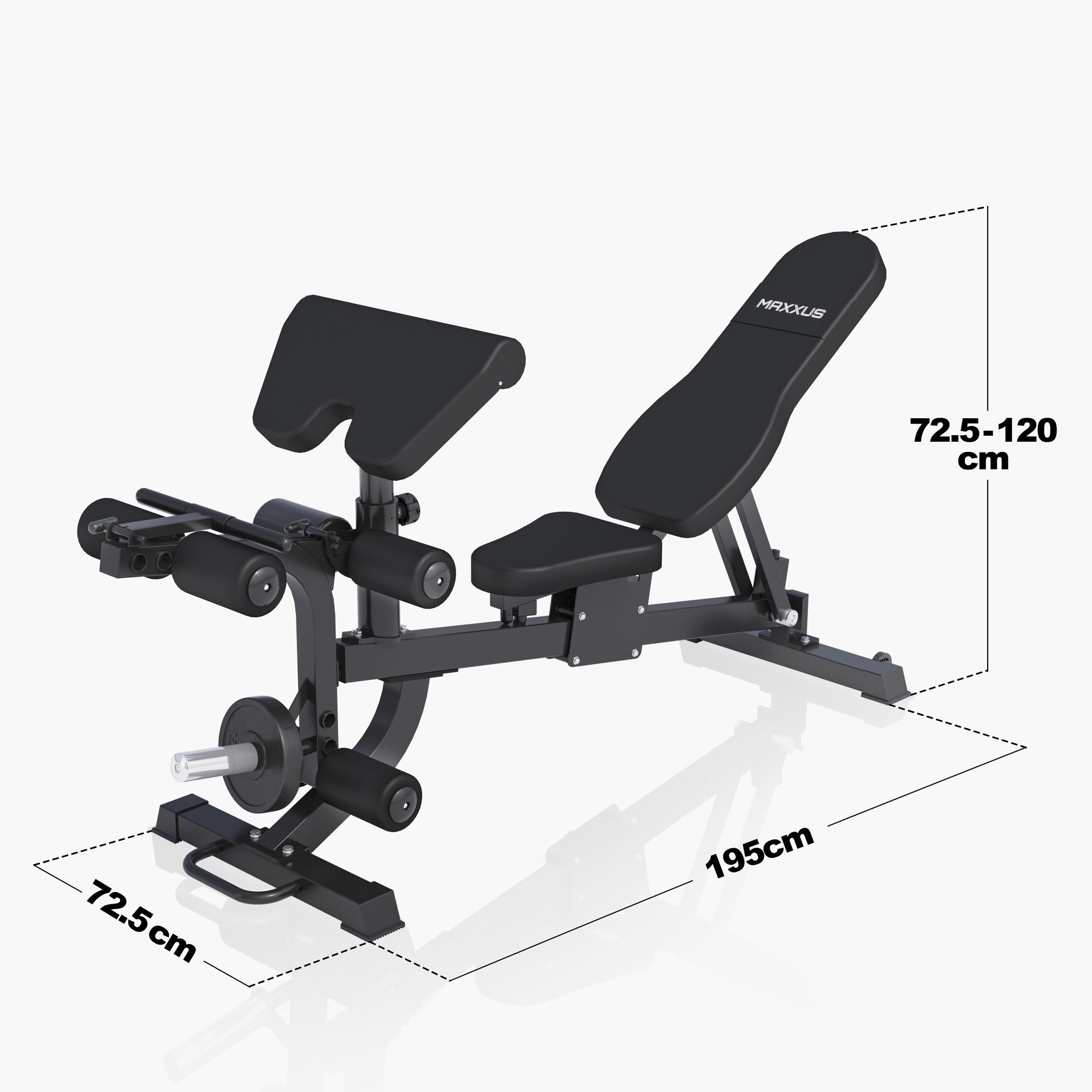 MAXXUS Smith-Laite 10.1 / Kuntokeskus Säädettävällä Painopenkillä Ø 50/51mm Levypainoille