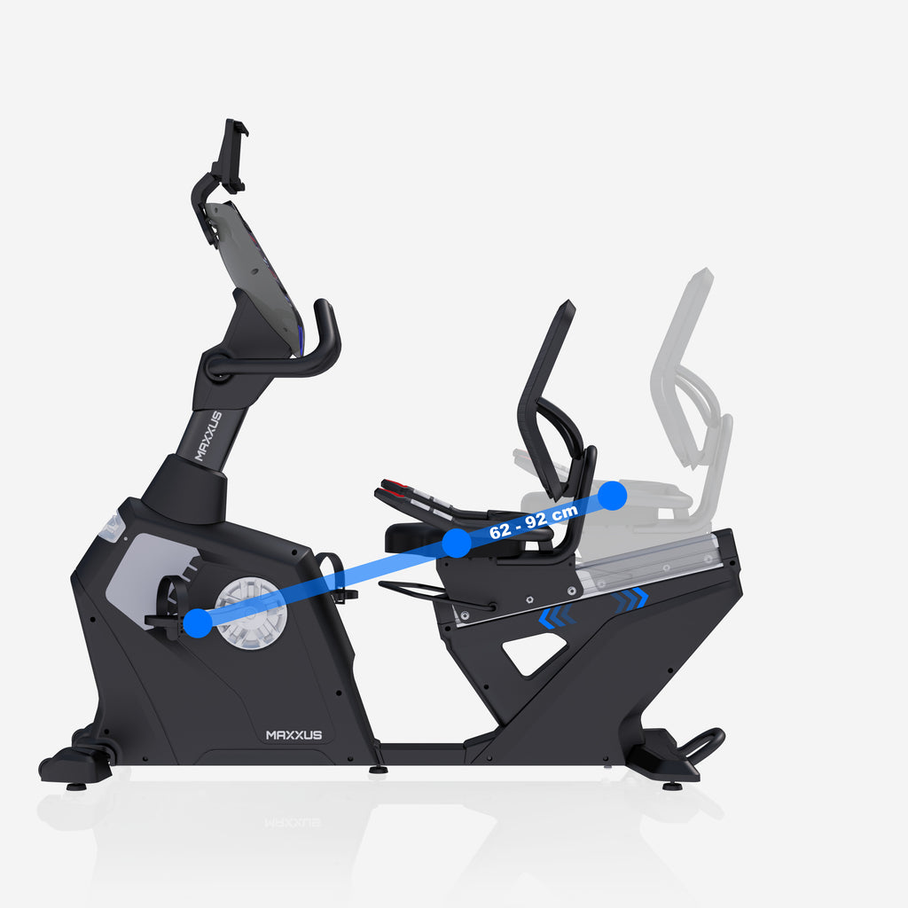 MAXXUS Rekumbentti Kuntopyörä 90R PRO Säädettävä 15kg Vauhtipyörällä LED-Näyttö