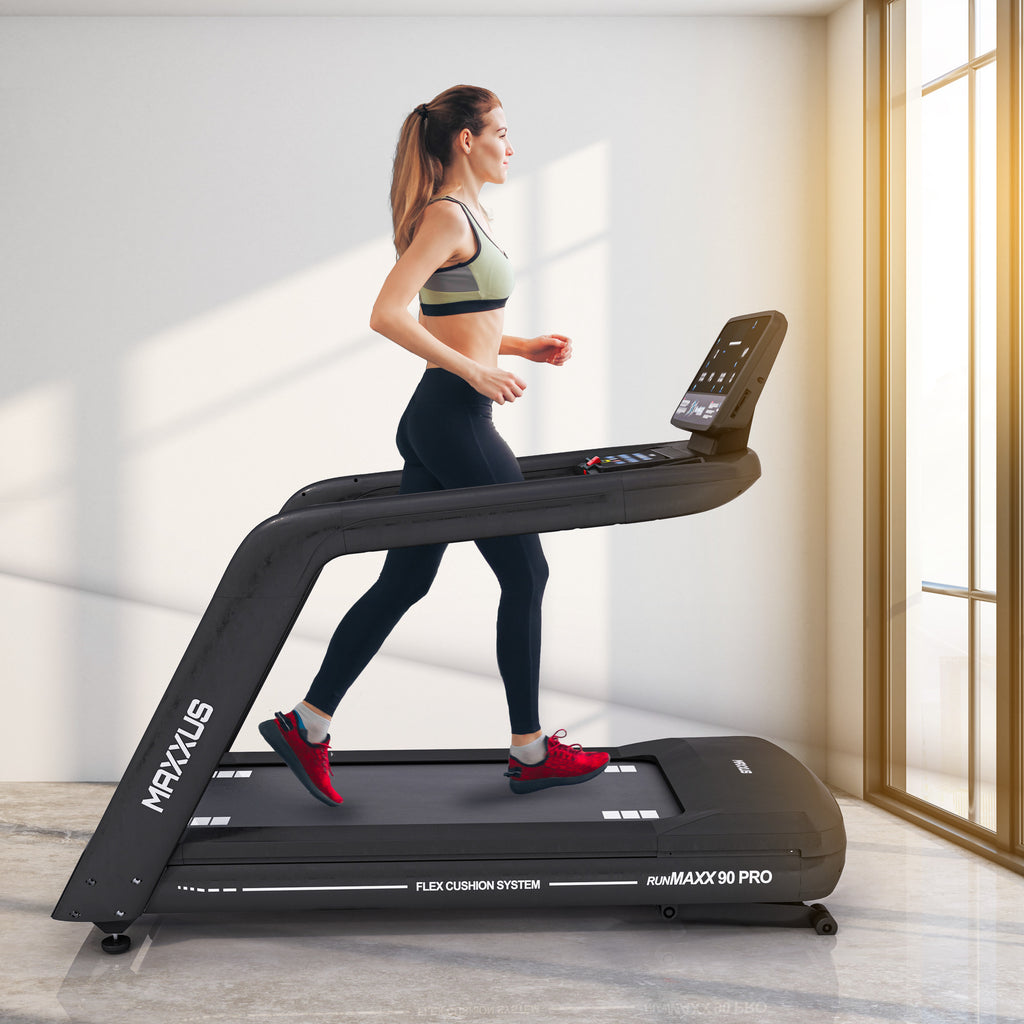 MAXXUS Juoksumatto RunMaxx 90 Pro LCD-Näytöllä Kaksoispehmustejärjestelmällä, Musta