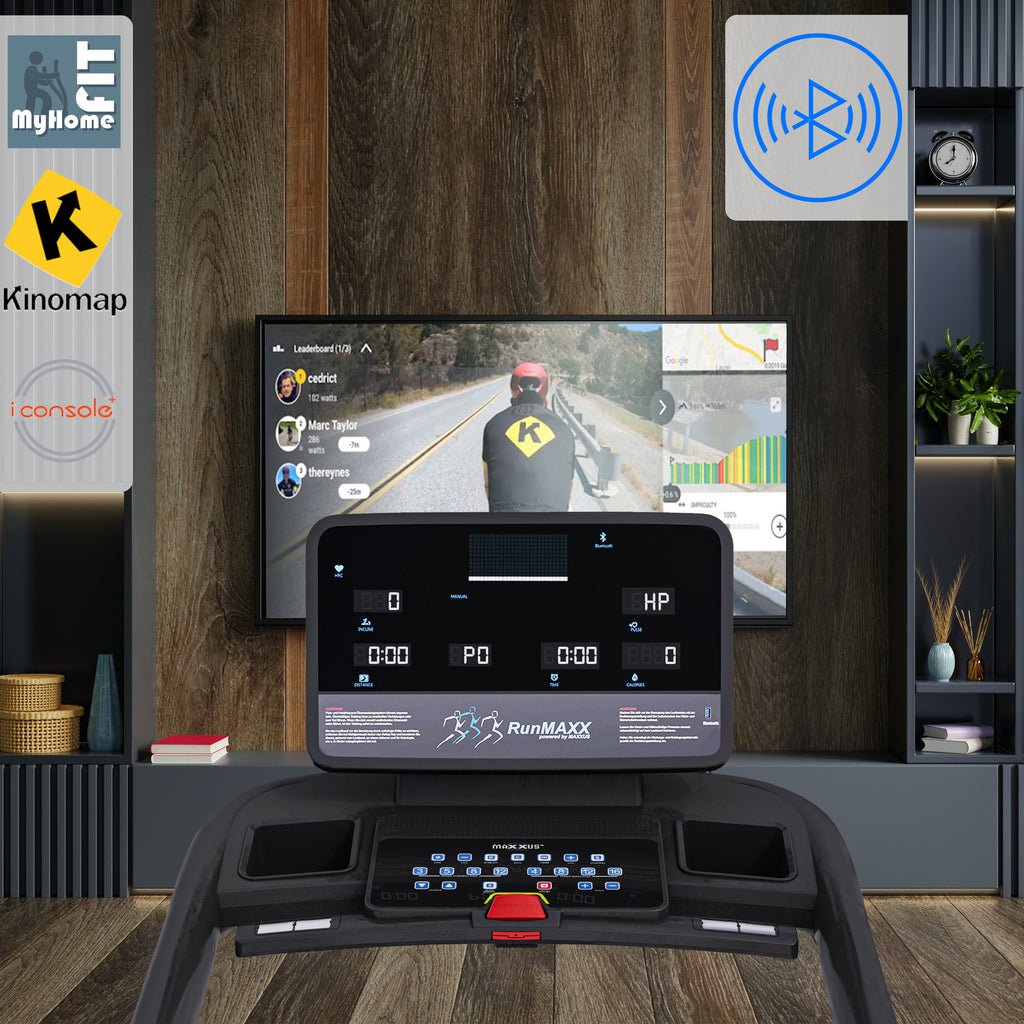 MAXXUS Juoksumatto RunMaxx 90 Pro LCD-Näytöllä Kaksoispehmustejärjestelmällä, Musta