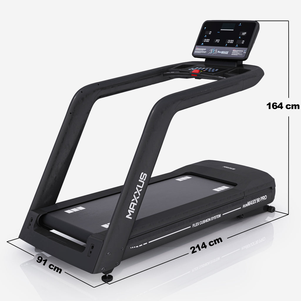 MAXXUS Juoksumatto RunMaxx 90 Pro LCD-Näytöllä Kaksoispehmustejärjestelmällä, Musta