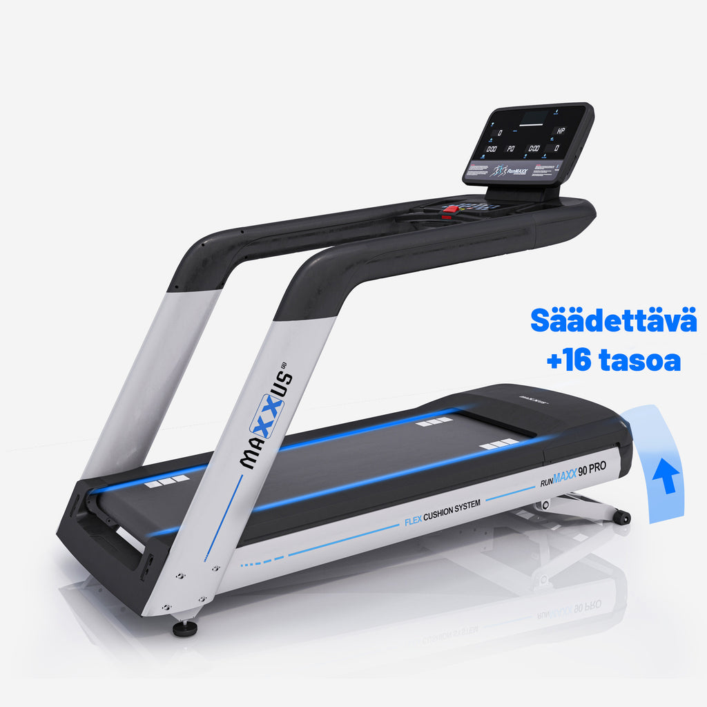 MAXXUS Juoksumatto RunMaxx 90 Pro LCD-Näytöllä Kaksoispehmustejärjestelmällä, Musta