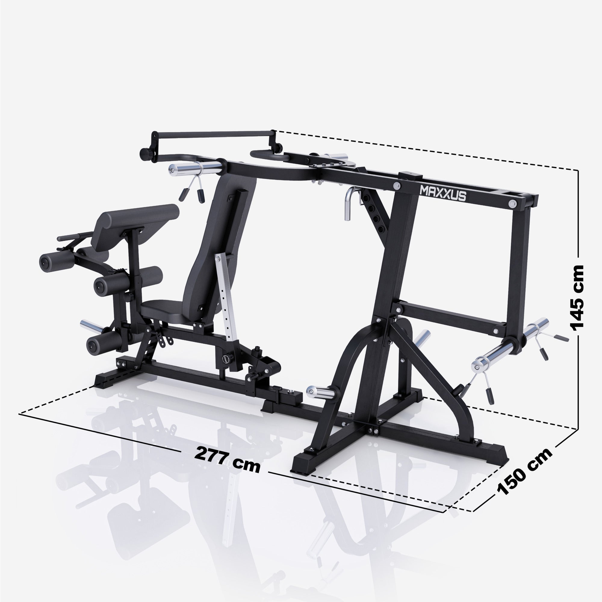 MAXXUS Treeniasema 6.0 / Säädettävä Painonnostopenkki Ø 50/51mm Levypainoille Max. 300kg