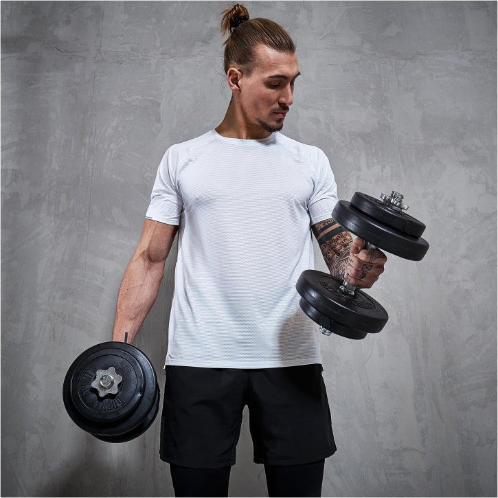 Levytankosarja 100kg / Vinyyliset Levypainot + Suora Levytanko ja Käsipainotangot Ø 30/31mm