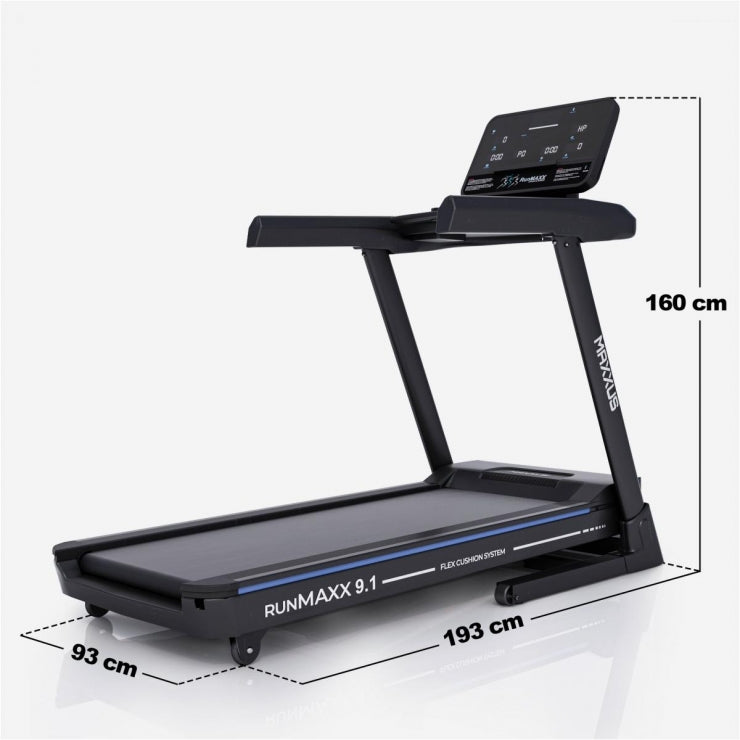 Juoksumatto MAXXUS 9.1 – Kokoontaitettava, XXL Juoksupinta, 20 km/h, Kaltevuudensäätö – max. 140 kg