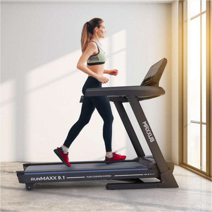 Juoksumatto MAXXUS 9.1 – Kokoontaitettava, XXL Juoksupinta, 20 km/h, Kaltevuudensäätö – max. 140 kg