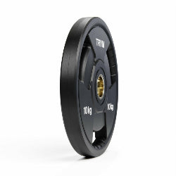 TRYM Vinyyli Tri Grip Levypainot 2x10kg, 50mm Vinyyli Tri Grip Levypainot Teräskeskiöllä, Musta