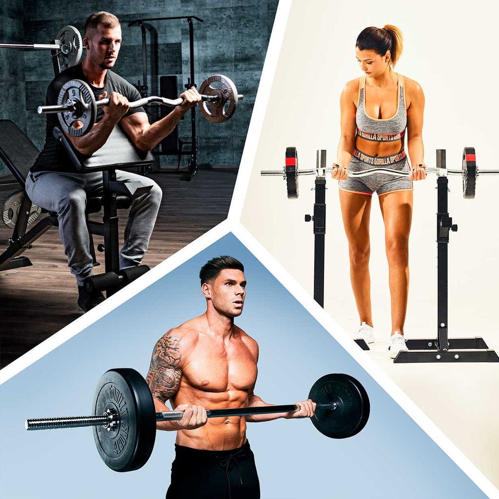 EZ Kulmatanko 120cm, 8kg + Suora Levytanko 170cm, 10kg Kierrelukoilla Ø 30mm, Musta