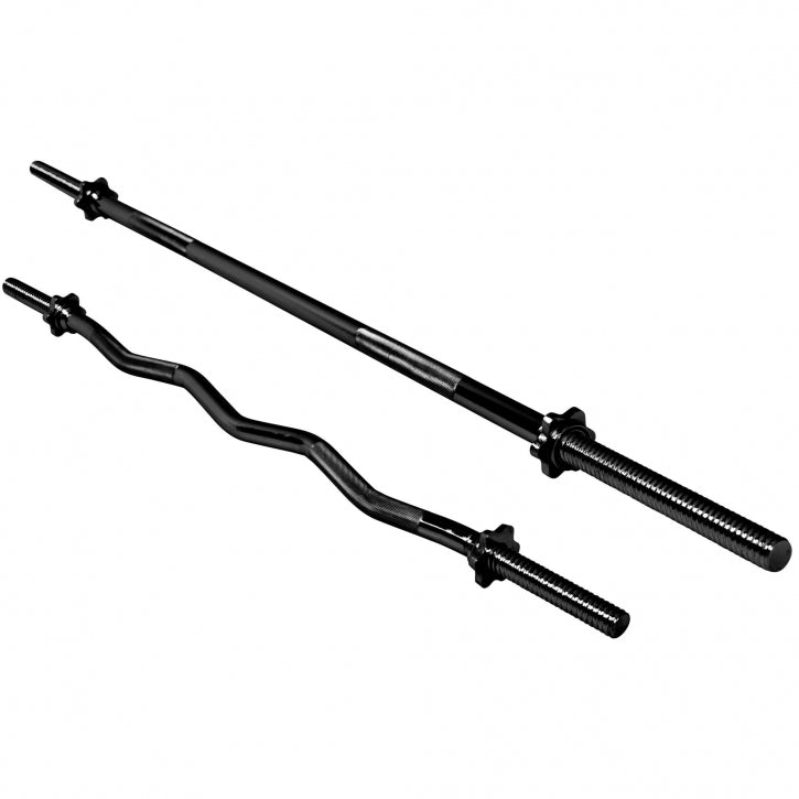 EZ Kulmatanko 120cm, 8kg + Suora Levytanko 170cm, 10kg Kierrelukoilla Ø 30mm, Musta