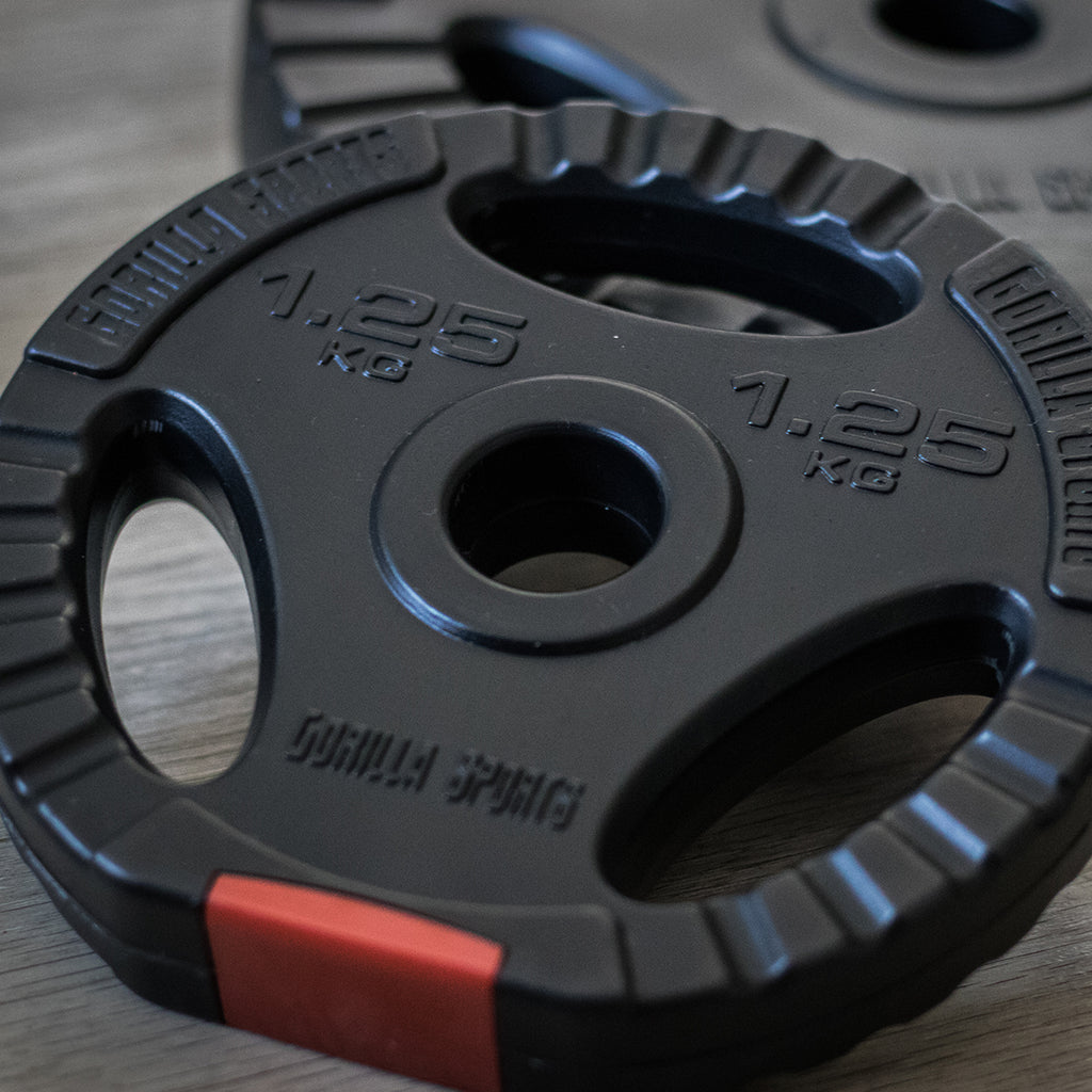 Levypainot 4x5kg 2x2,5kg 2x1,25kg, 30mm Vinyylipainot Otekahvoilla, Musta