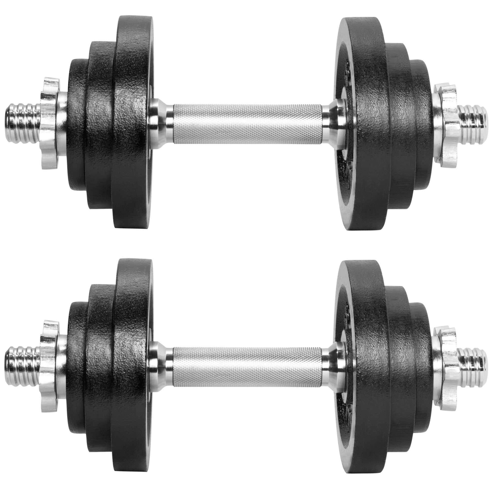 Säädettävä Levypainosetti 2in1 / Käsipainotanko 35cm Tai Levytanko 80 cm + Valurautaiset Levypainot