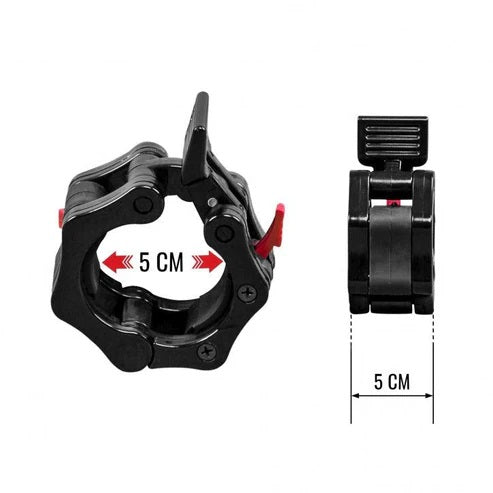 Pikalukot Ø 50/51mm Levytangoille Kumipinnoitteella Muovi Musta/Punainen 2kpl