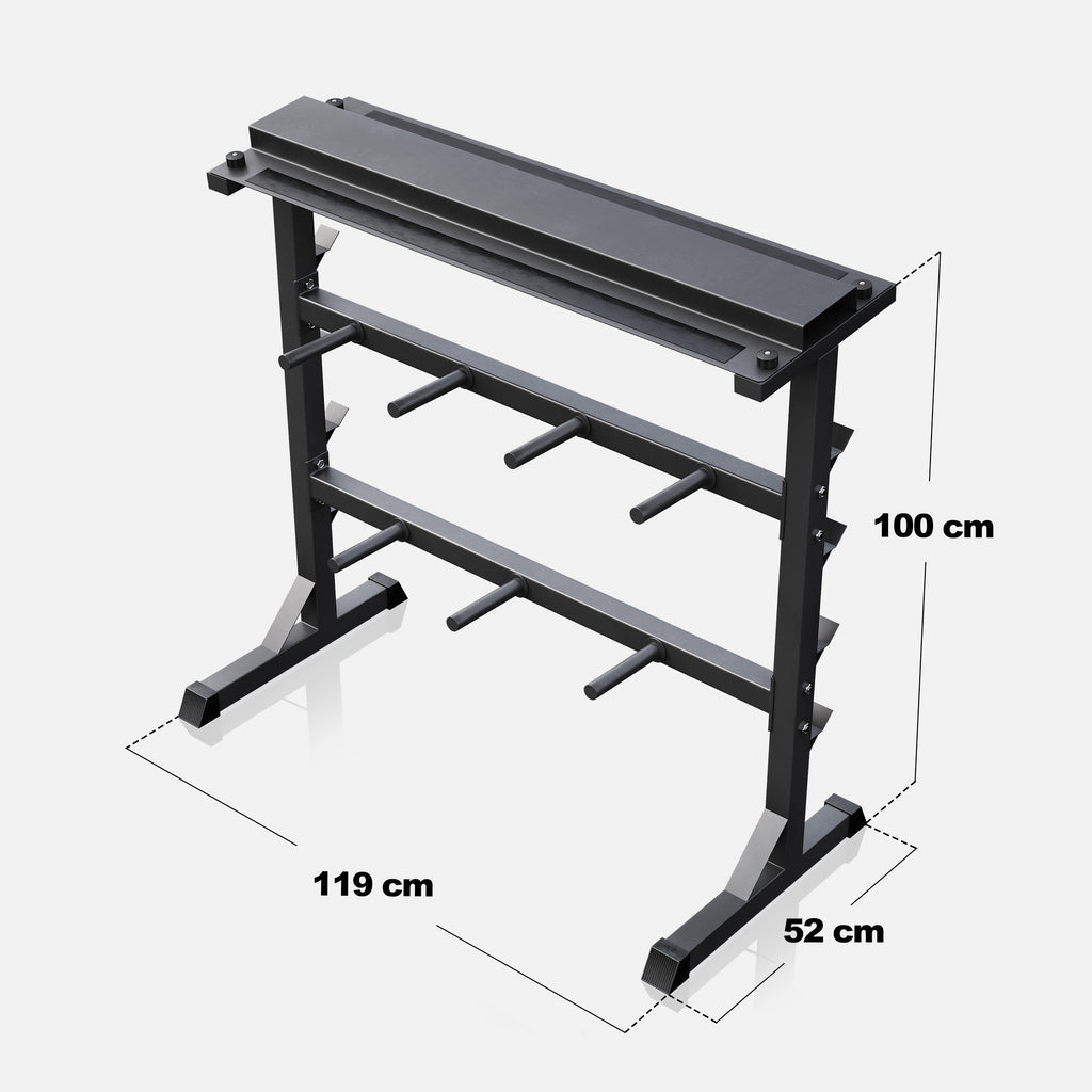 Painoteline, Levy- ja Käsipainoille sekä Levytangoille, Ø 30mm, 400kg, Musta