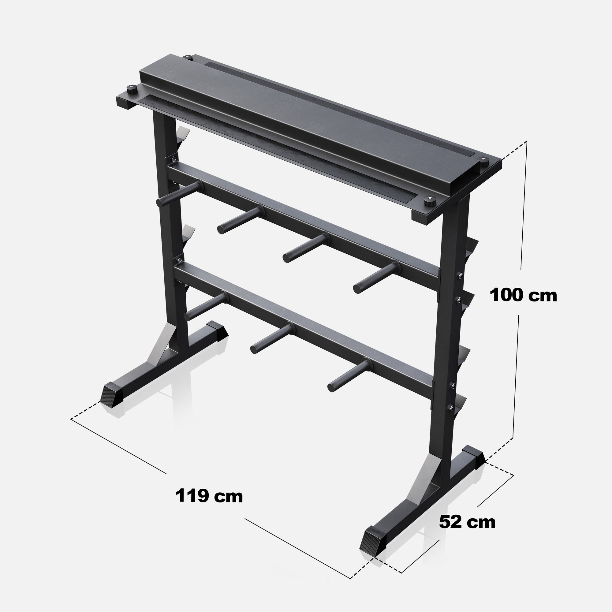Painoteline, Levy- ja Käsipainoille sekä Levytangoille, Ø 30mm, 400kg, Musta