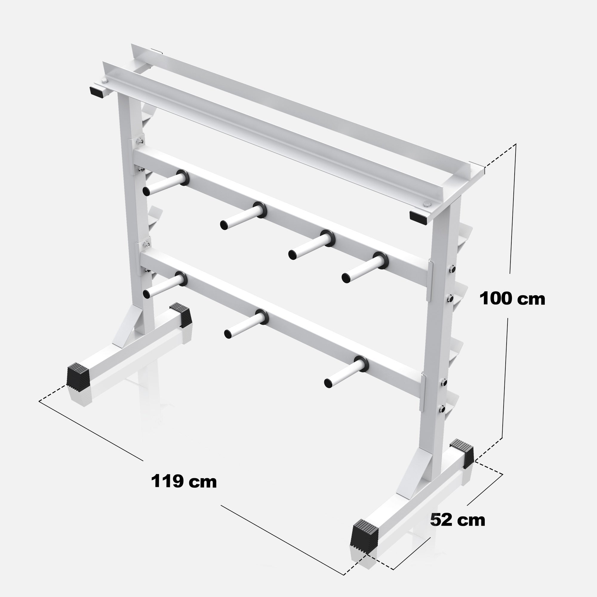 Painoteline, Levy- ja Käsipainoille sekä Levytangoille, Ø 30mm, 400kg, Valkoinen
