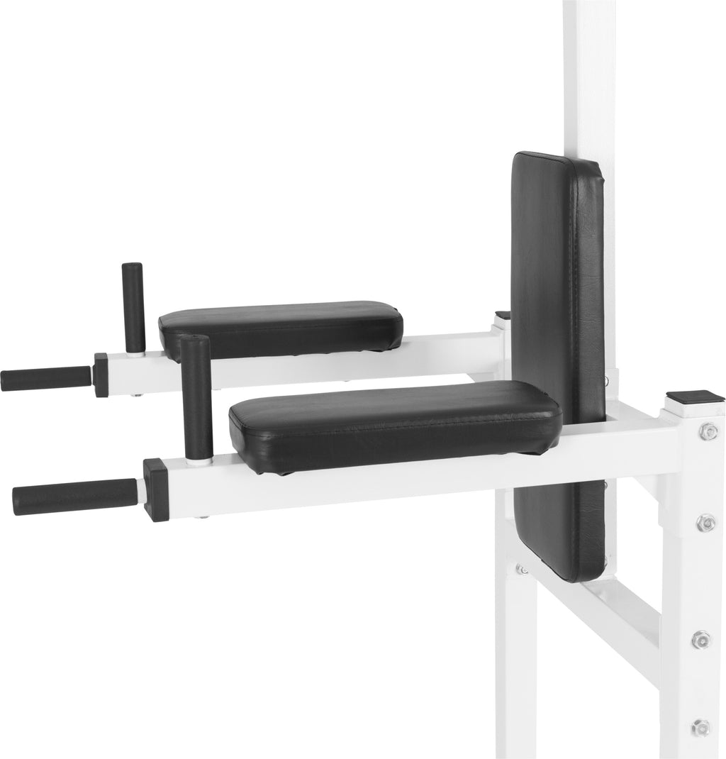 Leuanvetolaite 3in1 / Voimatorni Dippikahvoilla, Leuanvetotangolla Ja Vatsalaitteella Valkoinen