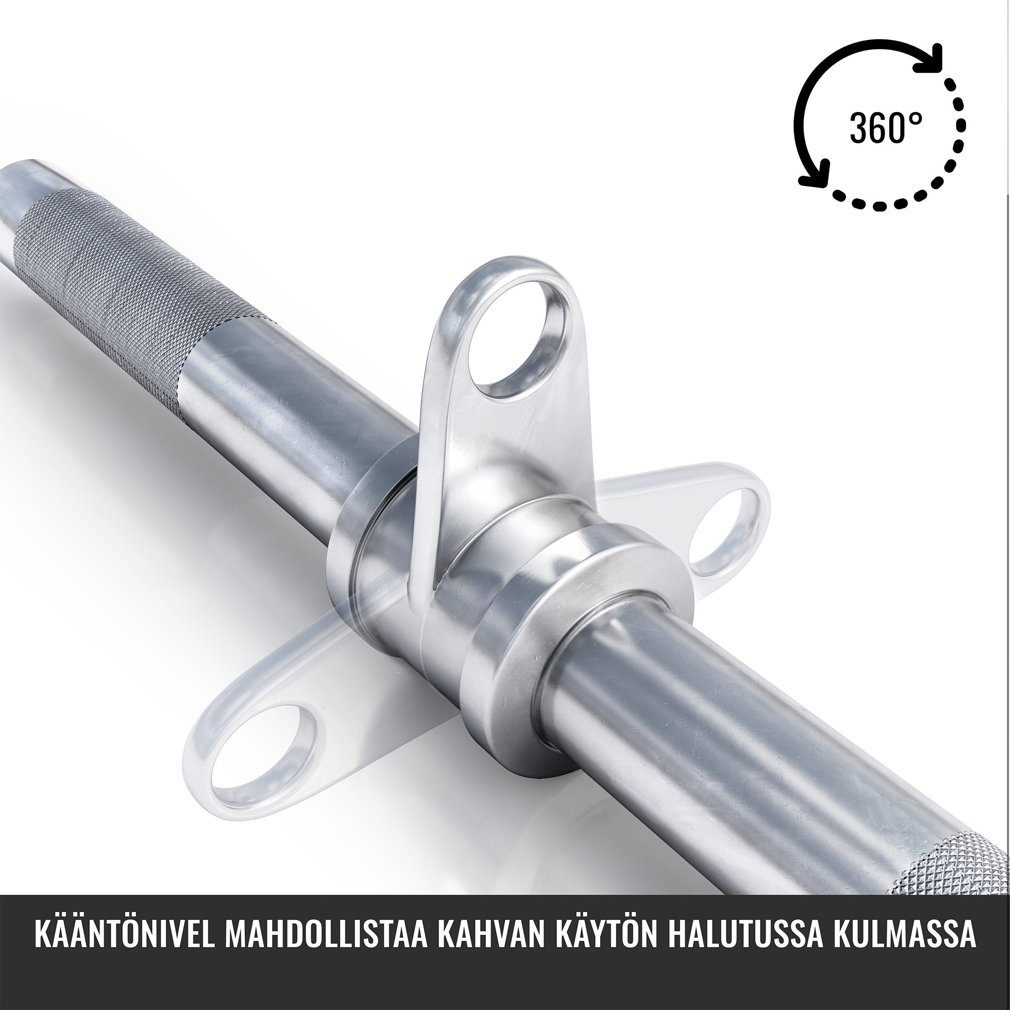 Pyörivä Suora Tanko Vetotanko Taljaan 50cm, 2.5kg, Max. 200kg Kromi