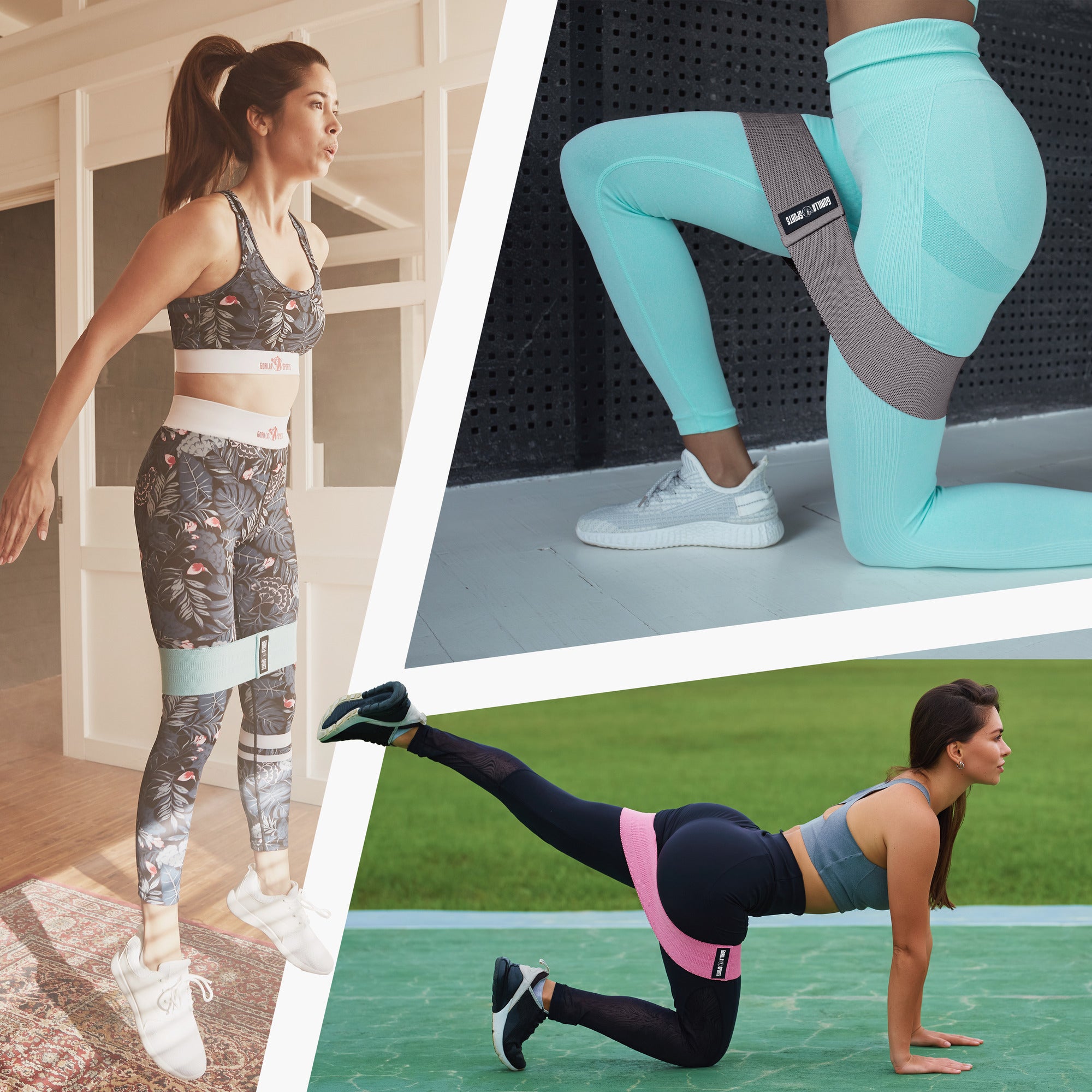 Hip Band / Vastuskuminauha Kolmen Setti Säilytyspussilla, S-L