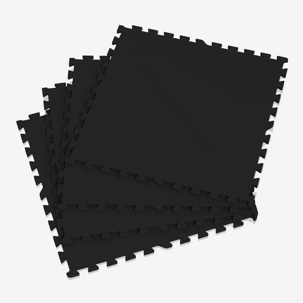 Suojamatto / Palamatto, 4 Palaa + 8 Reunapalaa 61x61x1cm Kumi Musta
