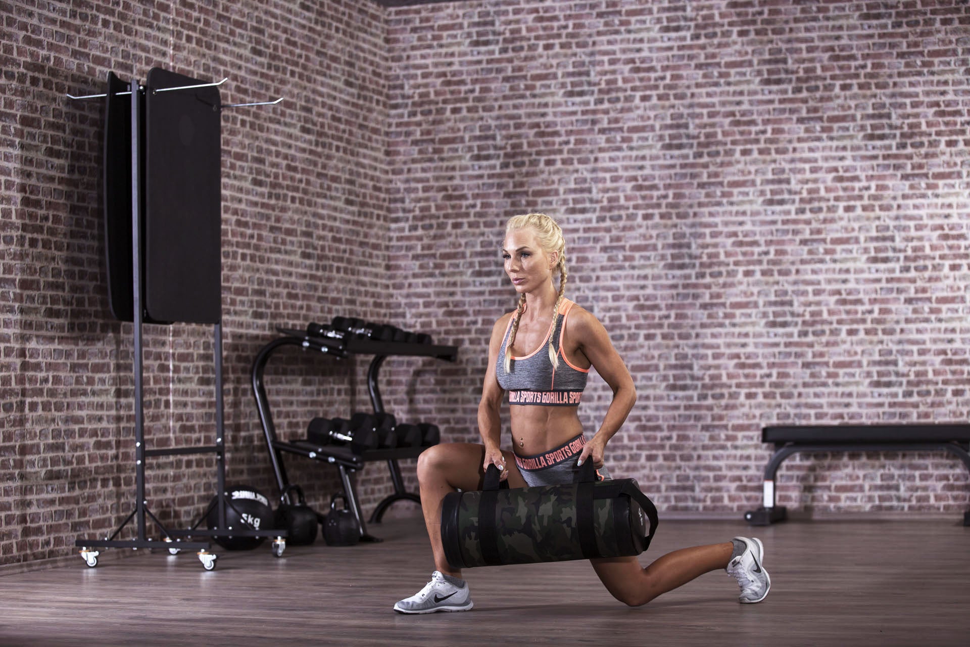 Fitnessbag Hiekkasäkki 5kg, 10kg, 15kg, Maastokuvio, Nylon