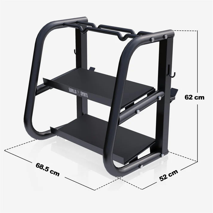 Monipuolinen Käsipainoteline 2-Tasoa 52x68,5x62cm Max. 300kg Musta