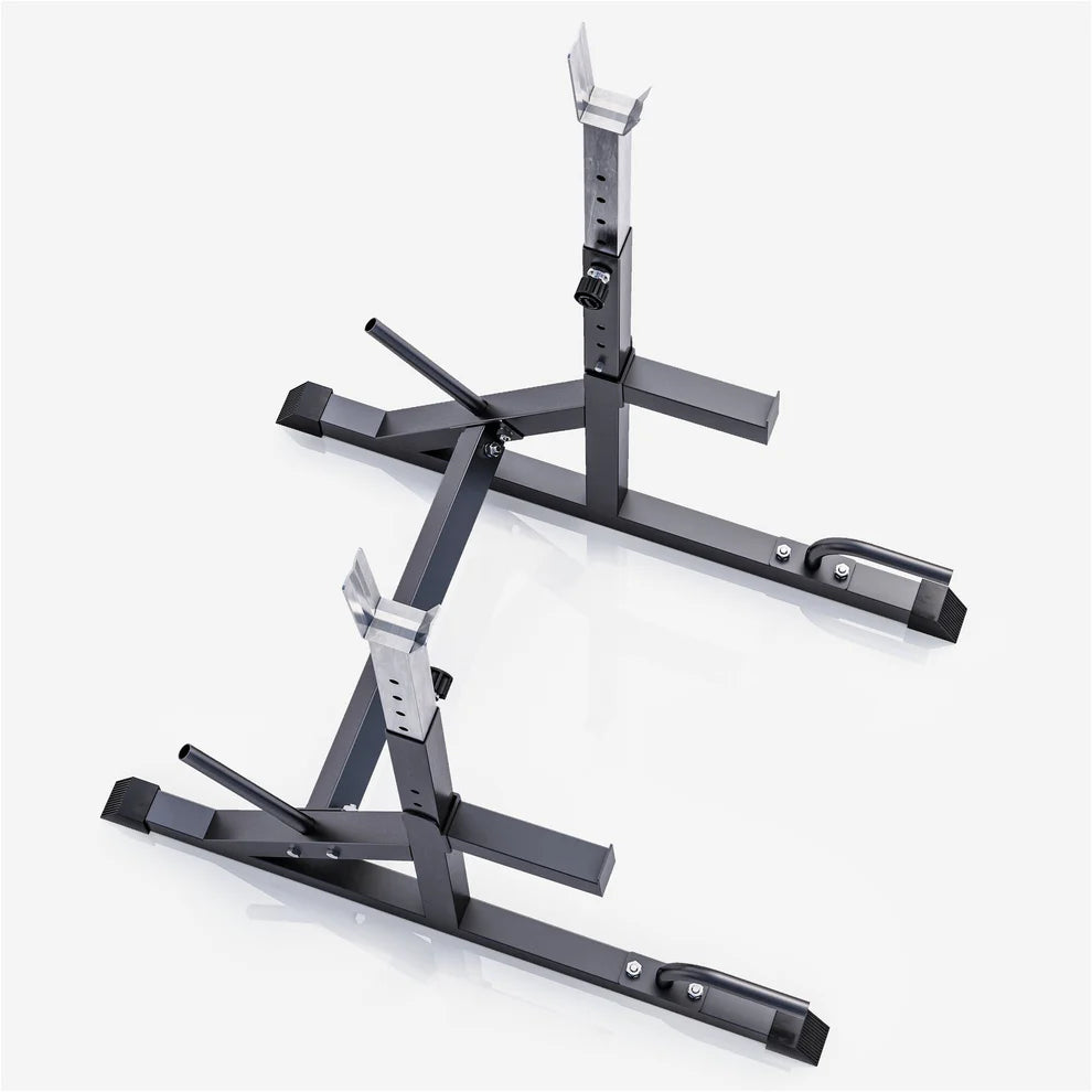 Kyykkyteline / Kyykkyräkki – Säädettävä 200 kg, Punnerruskahvoilla ja Levypainotelineillä