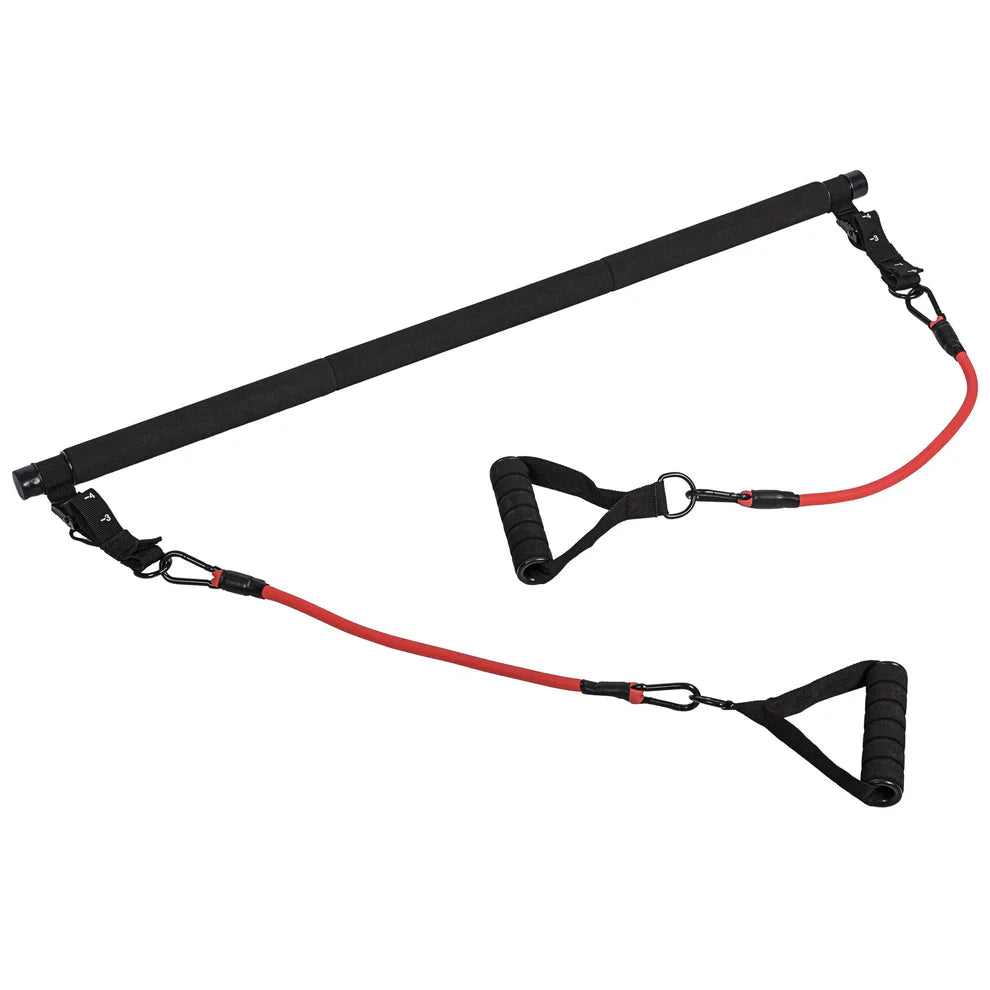 Pilates Setti / Säädettävä Pump Tanko Vastuskuminauhoilla 90-100cm Musta