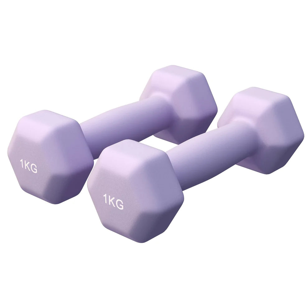 Aerobic / Neopreenikäsipainot, 1kg / 2kpl, 14,5x5,5cm, Lila