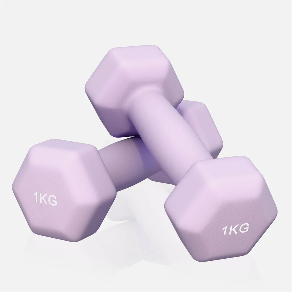 Aerobic / Neopreenikäsipainot, 1kg / 2kpl, 14,5x5,5cm, Lila