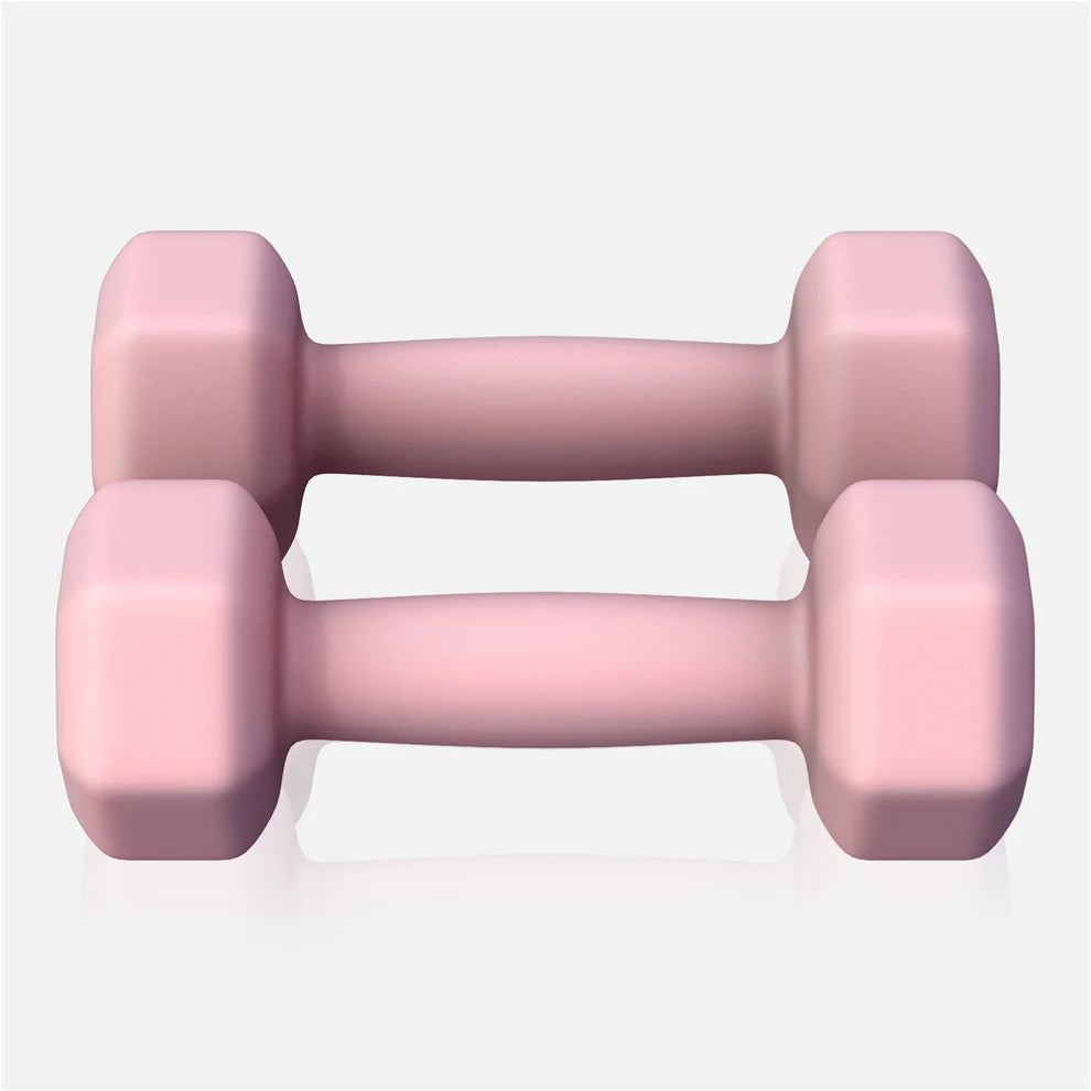 Aerobic / Neopreenikäsipainot, 1,5kg / 2kpl, 16x6,5cm, Vaaleanpunainen