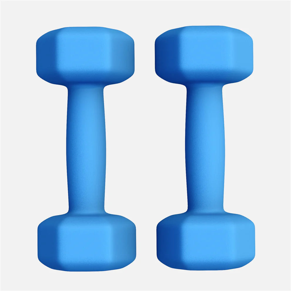 Aerobic / Neopreenikäsipainot, 2kg / 2kpl, 17x7cm, Sininen