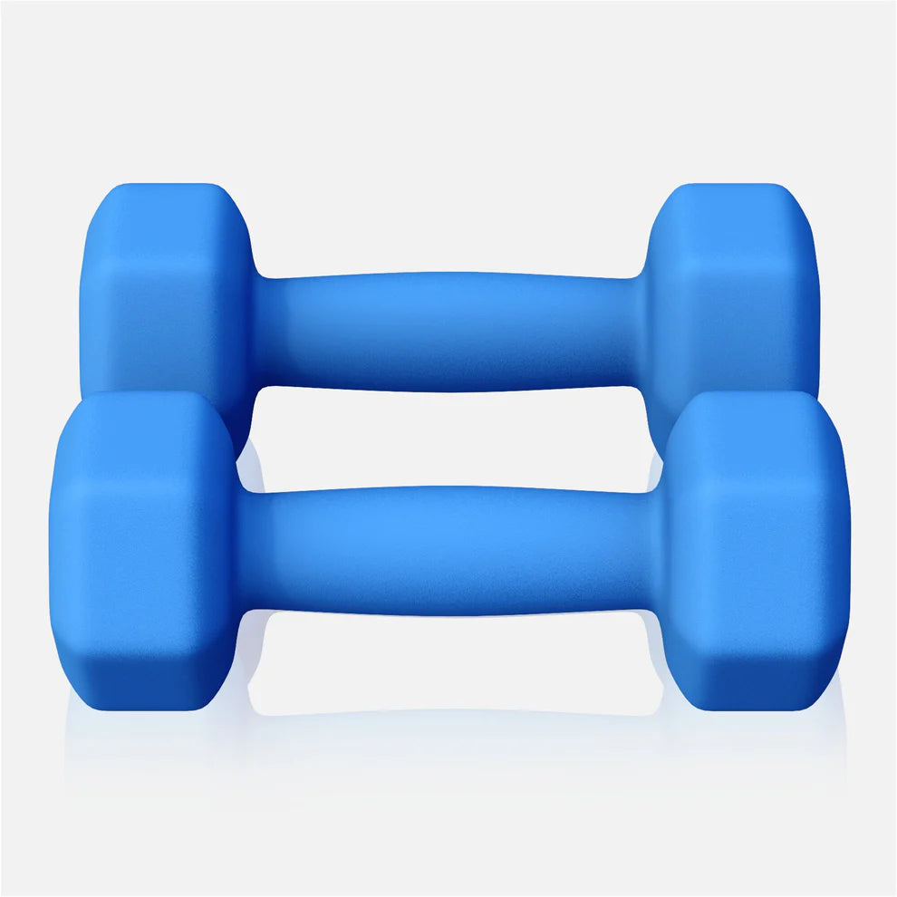 Aerobic / Neopreenikäsipainot, 2kg / 2kpl, 17x7cm, Sininen