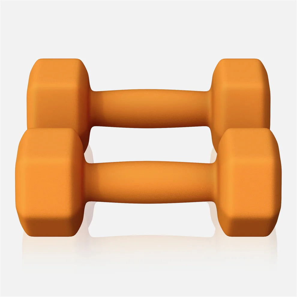 Aerobic / Neopreenikäsipainot, 3kg / 2kpl, 18,5x8cm, Oranssi