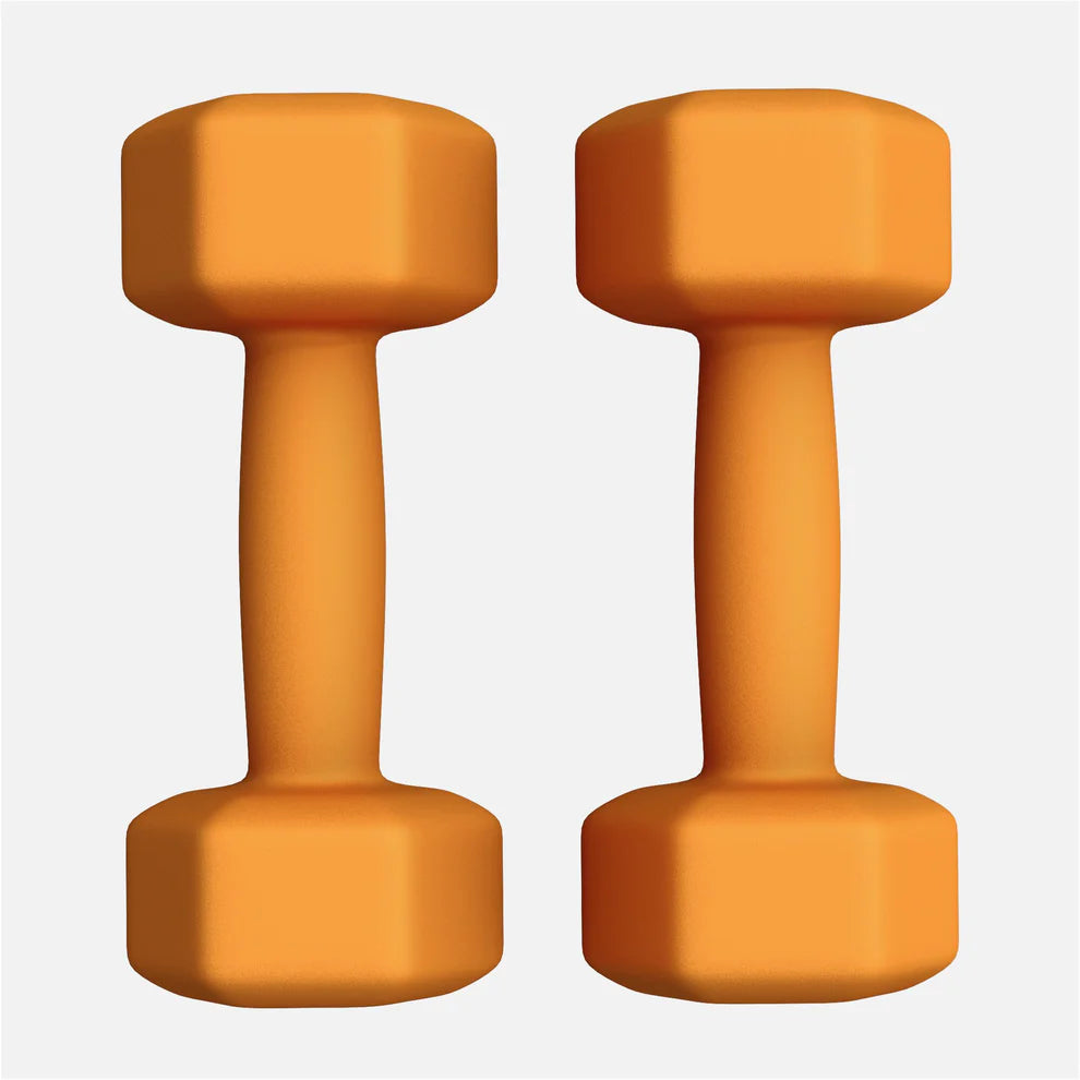 Aerobic / Neopreenikäsipainot, 3kg / 2kpl, 18,5x8cm, Oranssi