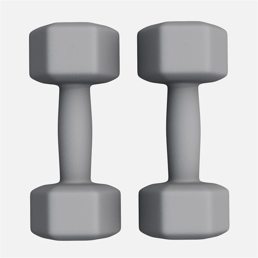 Aerobic / Neopreenikäsipainot, 4kg / 2kpl, 20,5x9cm, Harmaa