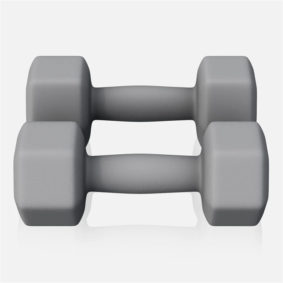 Aerobic / Neopreenikäsipainot, 4kg / 2kpl, 20,5x9cm, Harmaa