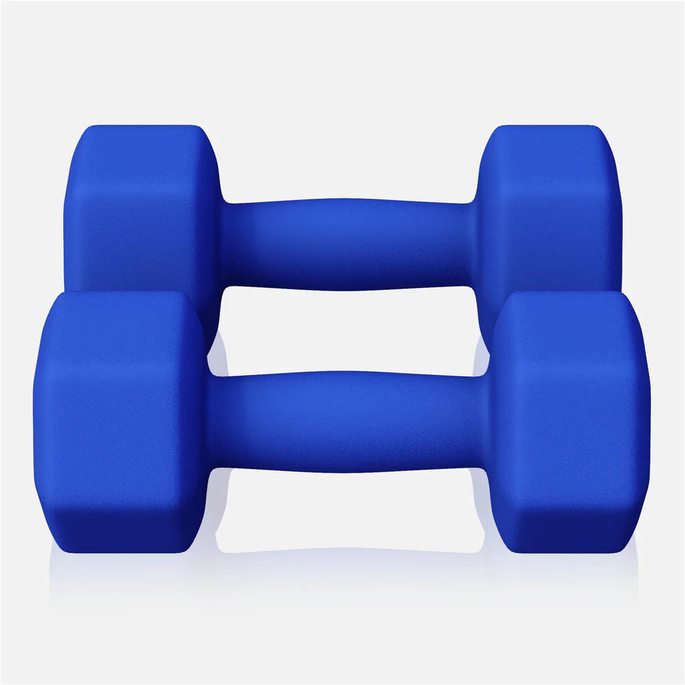 Aerobic / Neopreenikäsipainot, 5kg / 2kpl, 21x9,5cm, Laivastonsininen