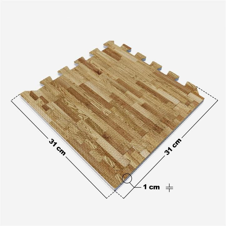 Suojamatto / Palamatto, 18 Palaa + 18 Reunapalaa 30x30x1cm, EVA-Vaahtomuovi, Puukuosi