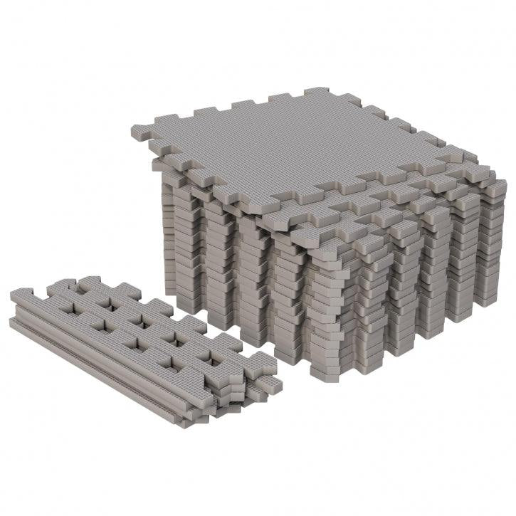 Suojamatto / Palamatto, 18 Palaa + 18 Reunapalaa 30x30x1cm, EVA-Vaahtomuovi, Harmaa