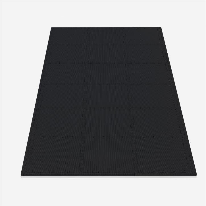 Suojamatto / Palamatto, 18 Palaa + 18 Reunapalaa 30x30x1cm, EVA-Vaahtomuovi, Musta