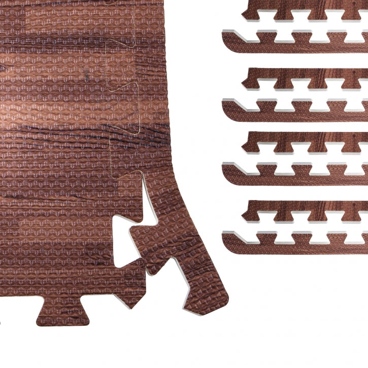 OUTLET! Suojamaton / Palamaton Reunapalat 8kpl 62,5x1,2cm EVA-Vaahtomuovi Tumma Puukuosi