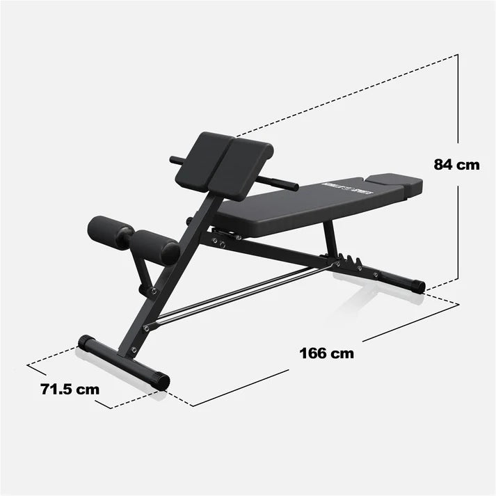 Säädettävä Selkäpenkki / Painonnostopenkki 166x71.5x84cm Max. 250kg Musta
