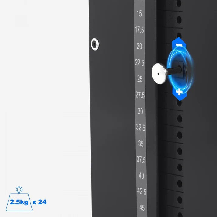 MAXXUS Seinään Kiinnitettävä Talja 60kg Painoilla 63x19x197cm Musta SmartGym H1