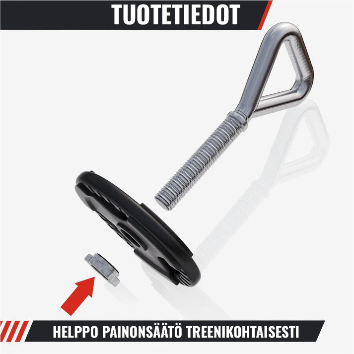 Säädettävä kahvakuula, Max 50 kg, Levypainokäyttöinen