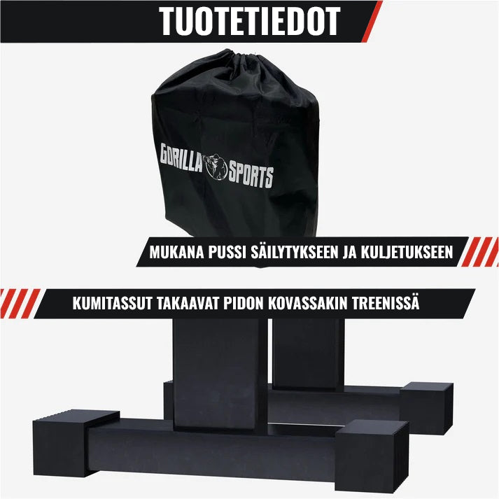 Punnerruskahvat 2 kpl, Puu / Teräs, Max. 300 kg / puoli