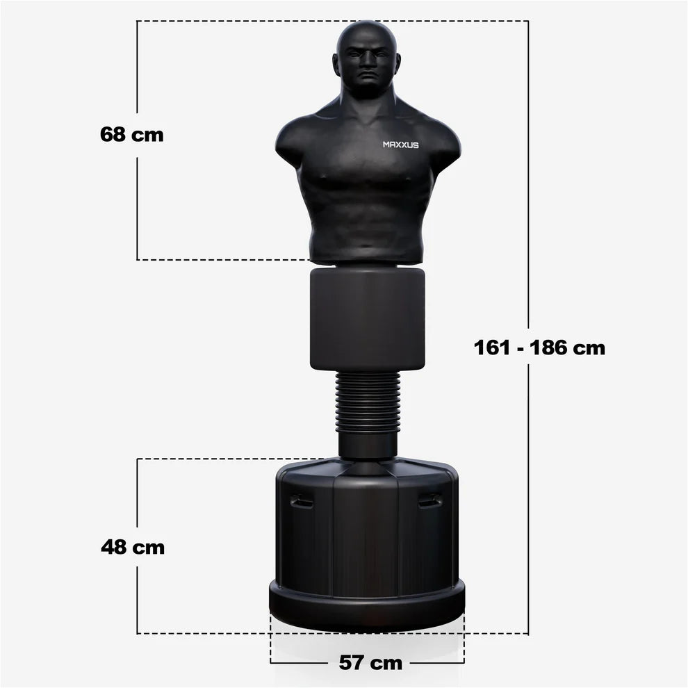 MAXXUS PRO FIGHTER Vapaasti Seisova Nyrkkeilysäkki 186cm, 130kg, Musta