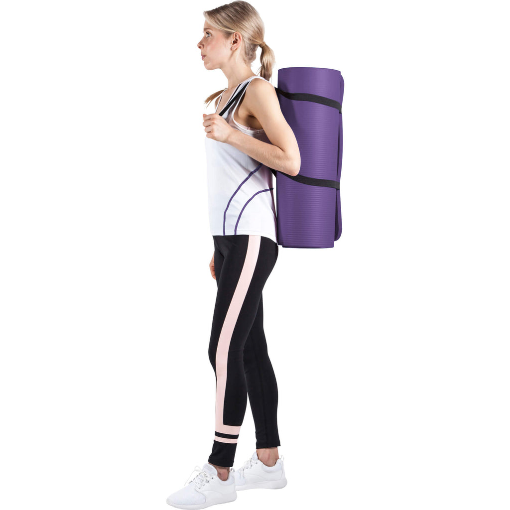 Jumppamatto Kantohihnalla, Violetti, 190x100x1,5cm