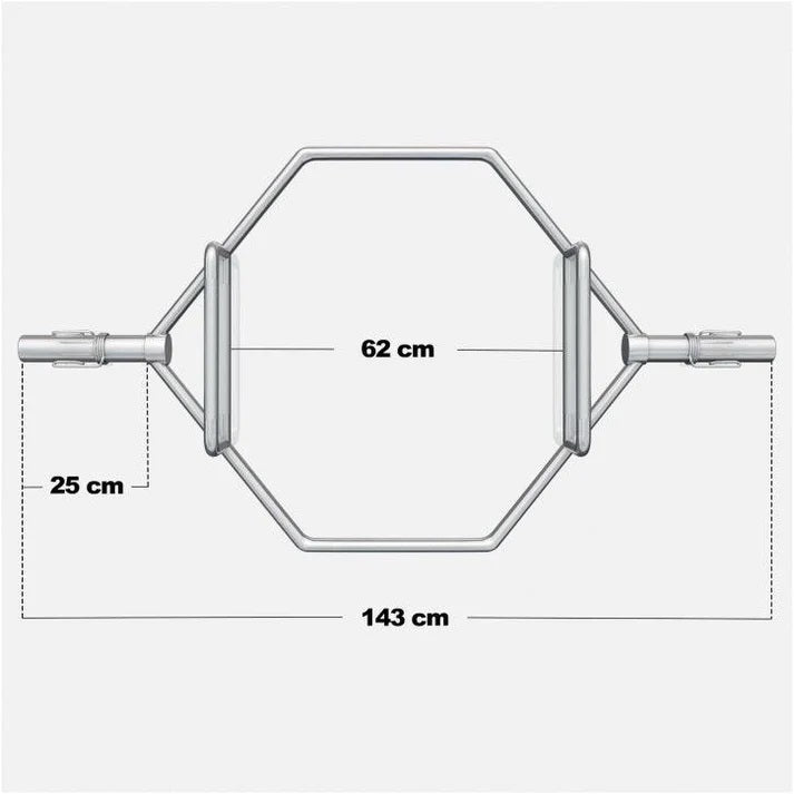 Trap Bar Tanko / Maastavetotanko Jousilukoilla Ø 50mm, 25kg Kromi