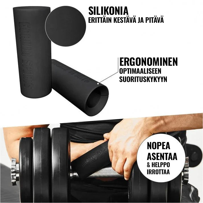 Fat grips / Tangonpaksuntajat / Otekahvat Ø 25/30mm 5x12,5cm 2kpl Musta