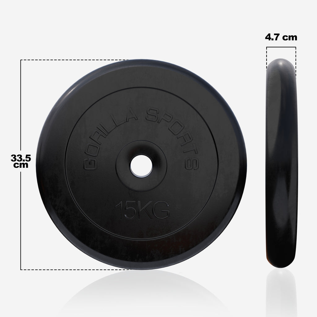 Levypaino 15kg, 30mm Kuminen Levypaino, Musta